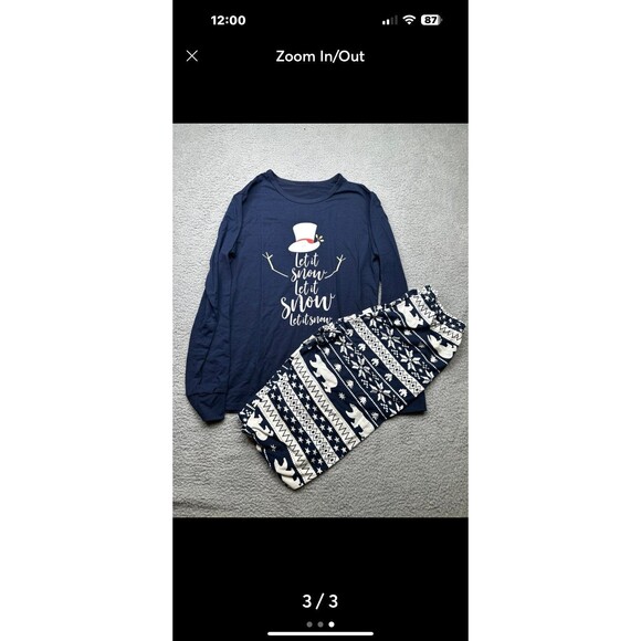 Christmas pajama set let it snow ladies medium matching set new - Picture 2 of 3